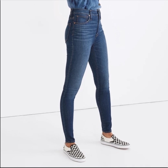 NEW 2021 Madewell 11” High Rise Skinny Leg Denim Jeans in Larkwood Wash - Picture 2 of 14